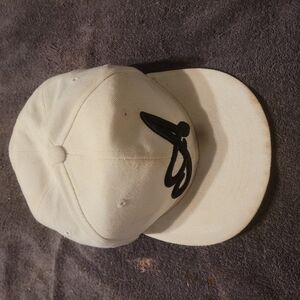 Stylish White Cap with Black Logo